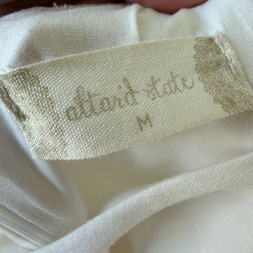Altar'd State Size Medium White Puff Sleeve Cutout Mini Dress Linen Blend Lined - Picture 2 of 13